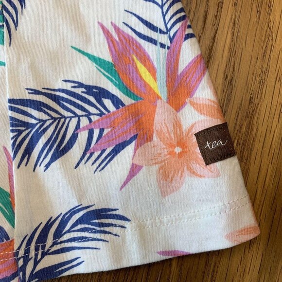 TEA COLLECTION Girls Baby Dress 6-9 NWT Hawaiian Floral Trapeze Infant Girl NEW - Picture 4 of 5